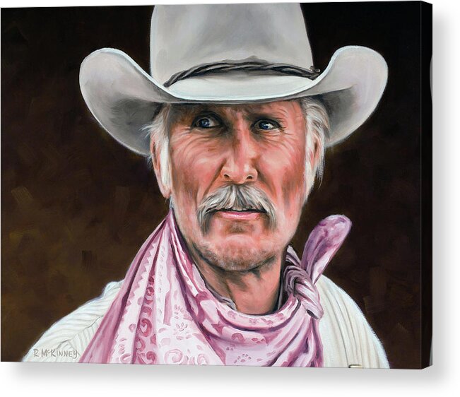 Cowboy Acrylic Print featuring the painting Gus McCrae Texas Ranger by Rick McKinney