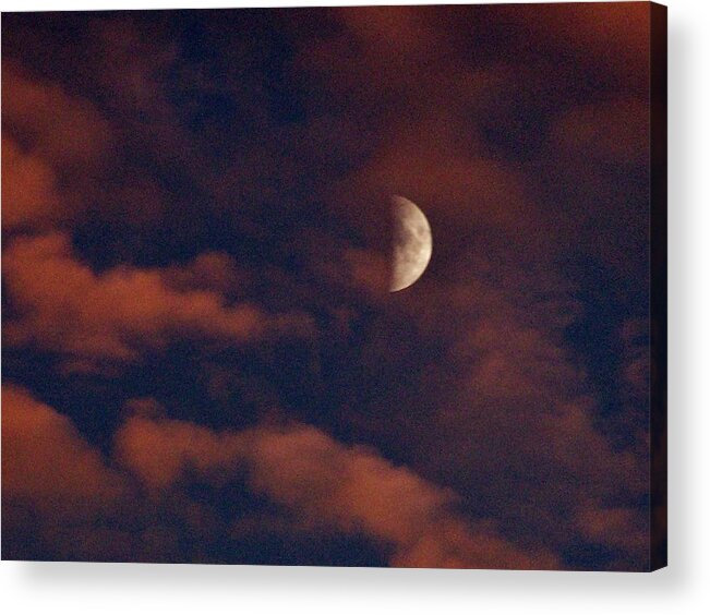 Moon Acrylic Print featuring the photograph Half Moon by Eileen Brymer