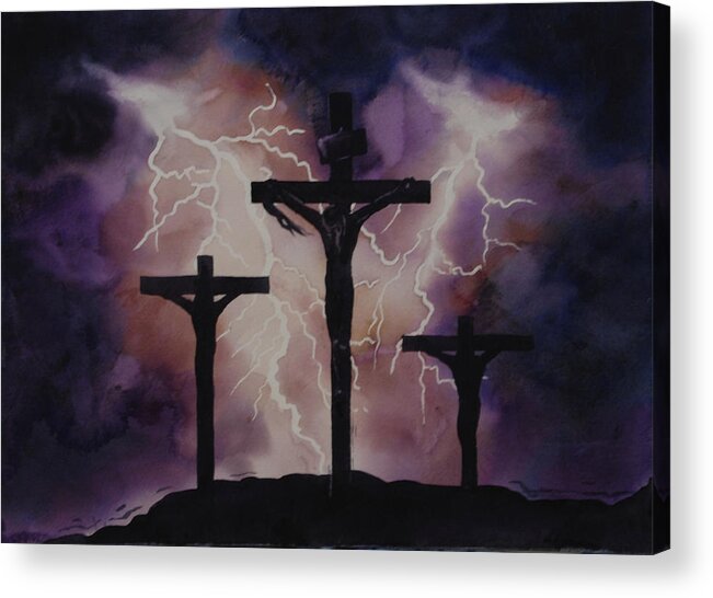 Jesus Acrylic Print featuring the painting He Paid our Dept by Heidi E Nelson