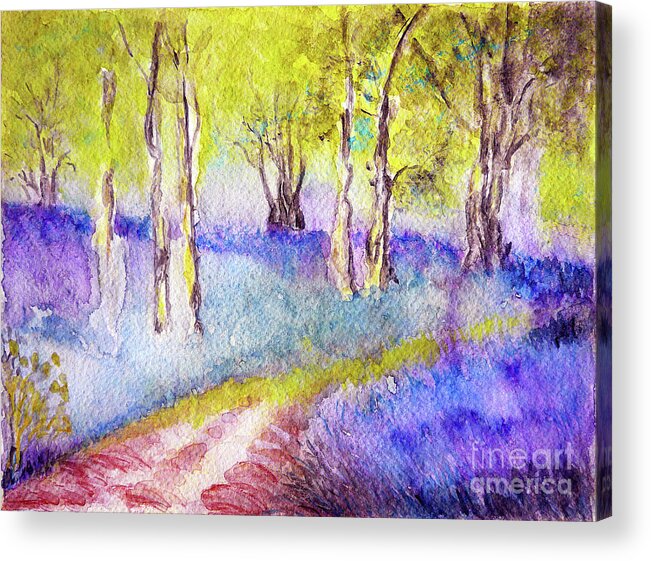 Heather Glade Acrylic Print featuring the painting Heather Glade by Jasna Dragun