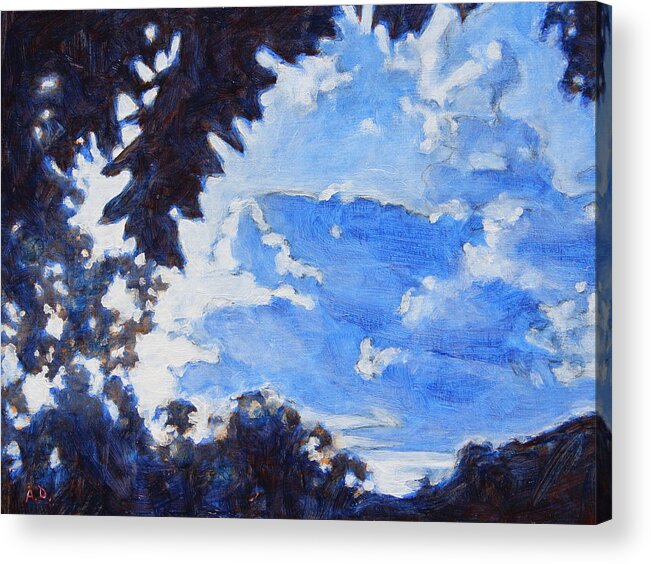 Landscape Acrylic Print featuring the painting Hidden Sunset by Andrew Danielsen