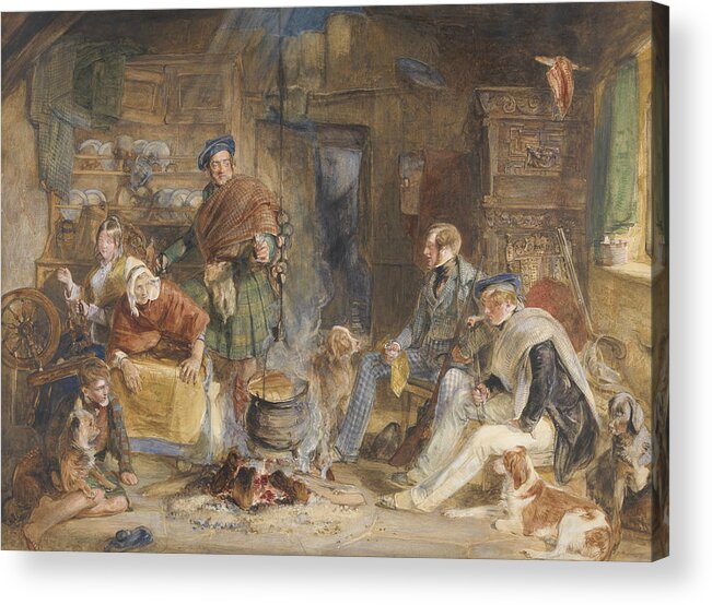 19th Century Art Acrylic Print featuring the drawing Highland Hospitality by John Frederick Lewis