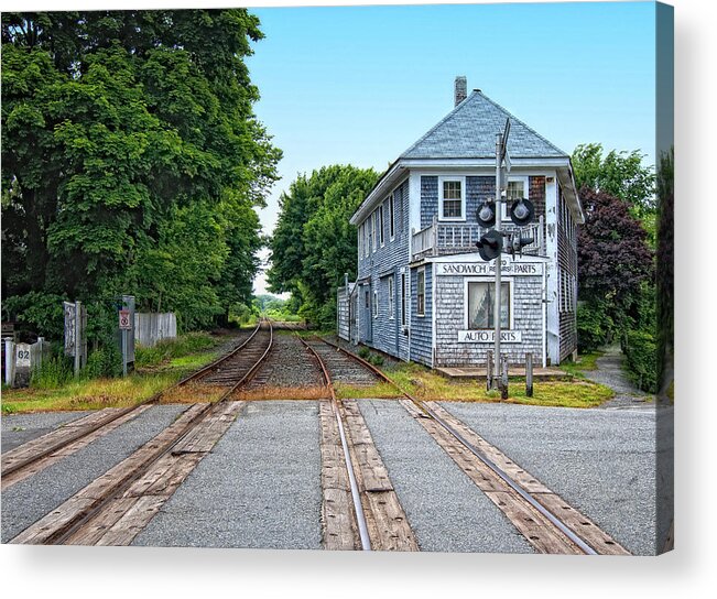 Tracks Acrylic Print featuring the photograph Historic Cape Cod Train Station by Gina Cormier