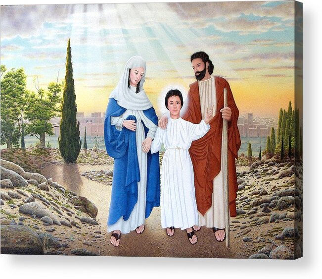 Holy Acrylic Print featuring the painting Holy Family by Conrad Mieschke
