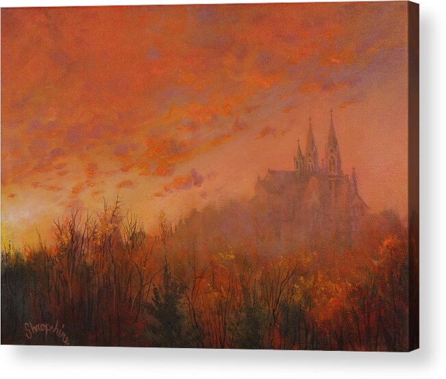 Holy Hill Acrylic Print featuring the painting Holy Hill by Tom Shropshire