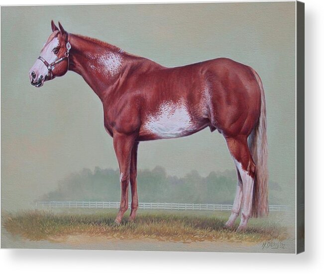 Horse Acrylic Print featuring the painting Horse portrait by Hans Droog