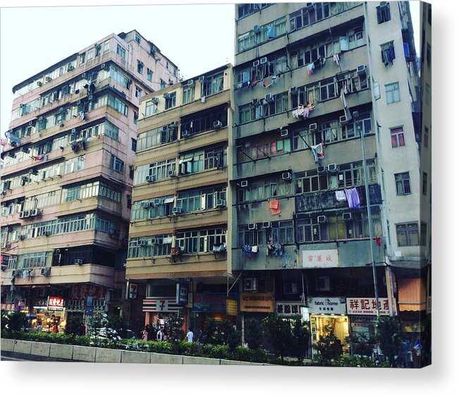 Hongkong Acrylic Print featuring the photograph Houses of Kowloon by Florian Wentsch