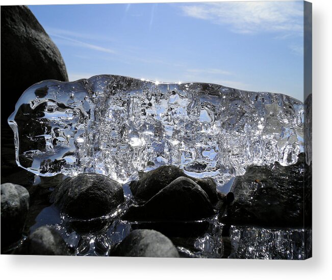 Ice Acrylic Print featuring the photograph Ice on Rocks 3 by Sami Tiainen