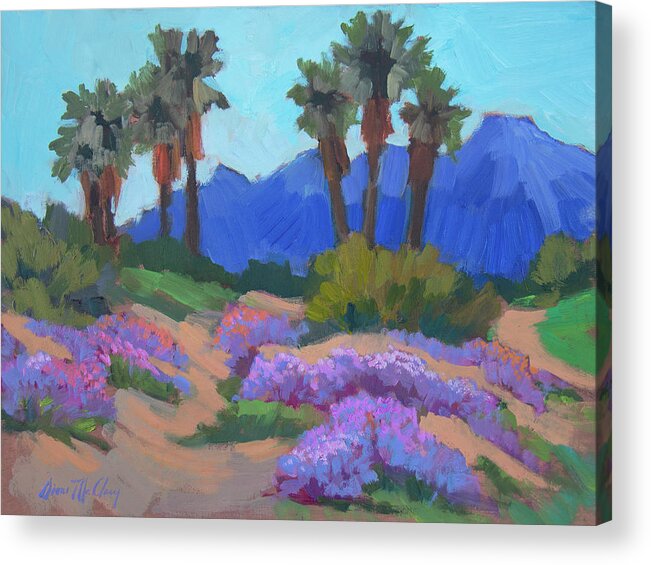 Desert Acrylic Print featuring the painting Indian Wells Verbena by Diane McClary