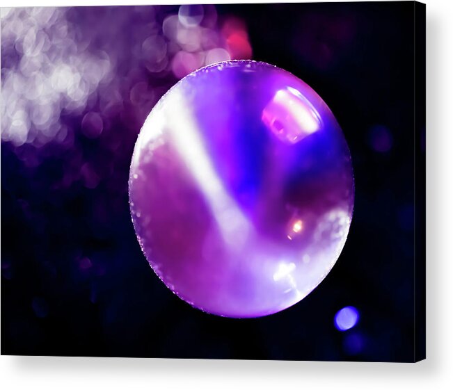 Abstract Shape Acrylic Print featuring the photograph Indigo Spheres Abstract by Terry Walsh