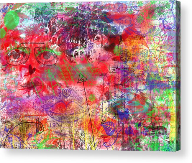 Abstract Acrylic Print featuring the digital art Inside Her Head by Claire Bull