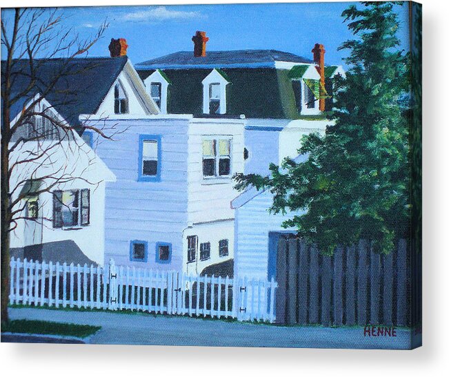 Island Heights Acrylic Print featuring the painting Island Heights Back Yards by Robert Henne