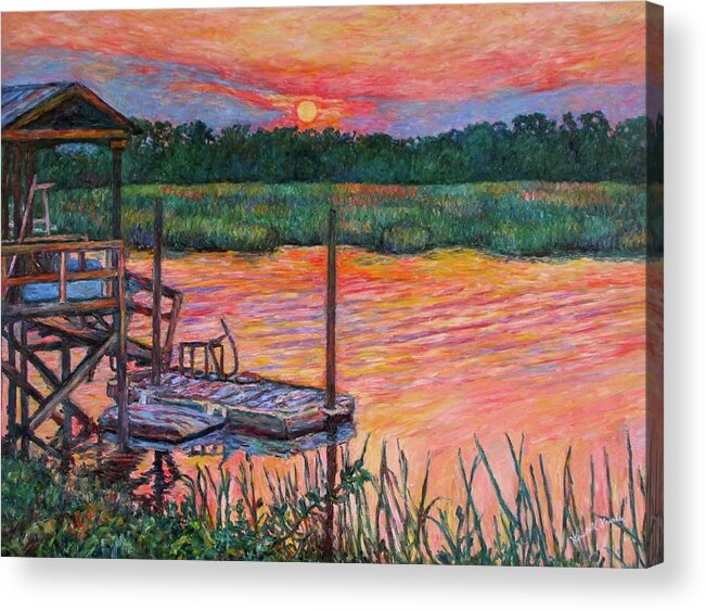 Isle Of Palms Acrylic Print featuring the painting Isle of Palms Sunset by Kendall Kessler