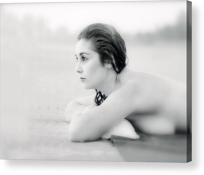 Woman Acrylic Print featuring the photograph Joanie - At The Beach by DArcy Evans