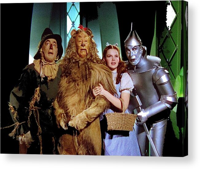 Judy Garland And Pals The Wizard Of Oz 1939 Acrylic Print featuring the photograph Judy Garland and pals The Wizard of Oz 1939-2016 by David Lee Guss