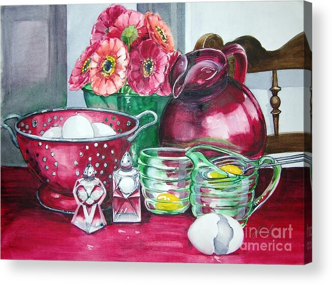 Salt Shaker Acrylic Print featuring the painting Kitchen Kitsch by Jane Loveall