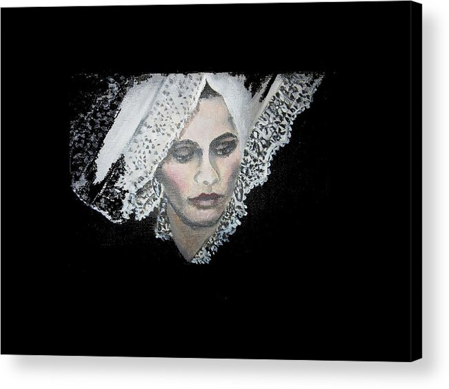 Lace Acrylic Print featuring the painting Lace transparent by Vesna Martinjak