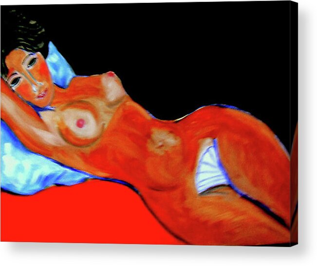 Nudes Acrylic Print featuring the painting Languor by Rusty Gladdish