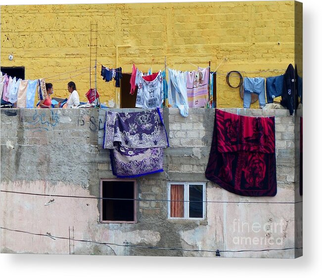 Laundry Day Acrylic Print featuring the photograph Laundry In Guanajuato by Rosanne Licciardi