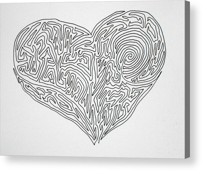 Heart Acrylic Print featuring the painting Laying Your Heart On A Line by Vicki Housel