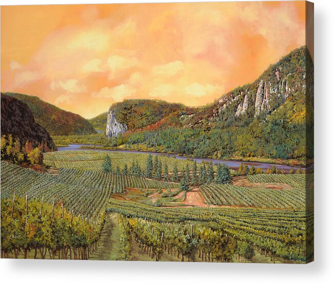 Vineyard Acrylic Print featuring the painting Le Vigne Nel 2010 by Guido Borelli