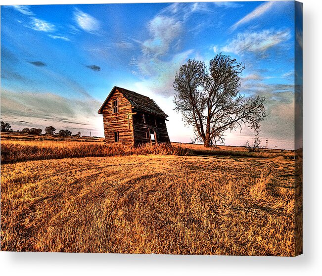 Old Buildings Acrylic Print featuring the photograph Leaning House by David Matthews