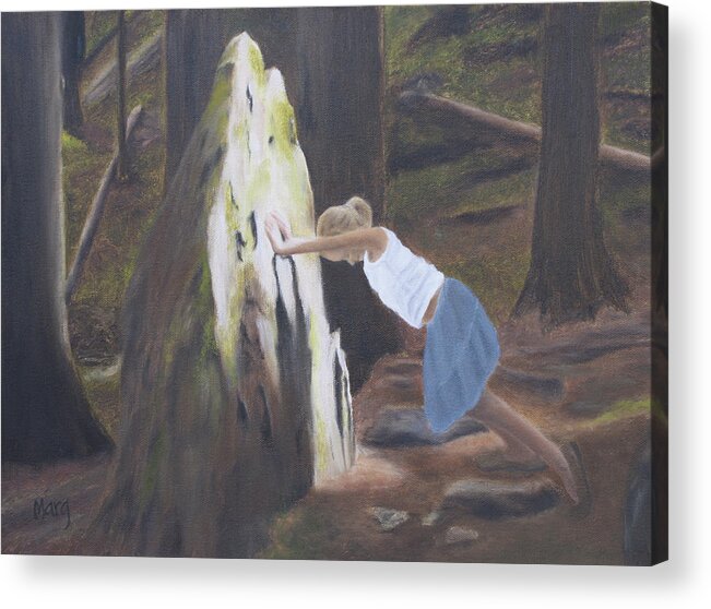 Childhood Acrylic Print featuring the painting Light Weight by Marg Wolf