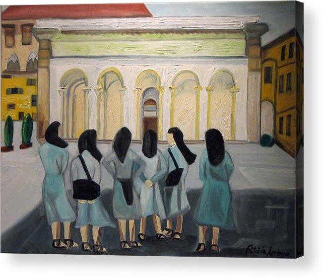Europe Acrylic Print featuring the painting LiL Nuns of Florence 2004 by Patricia Arroyo