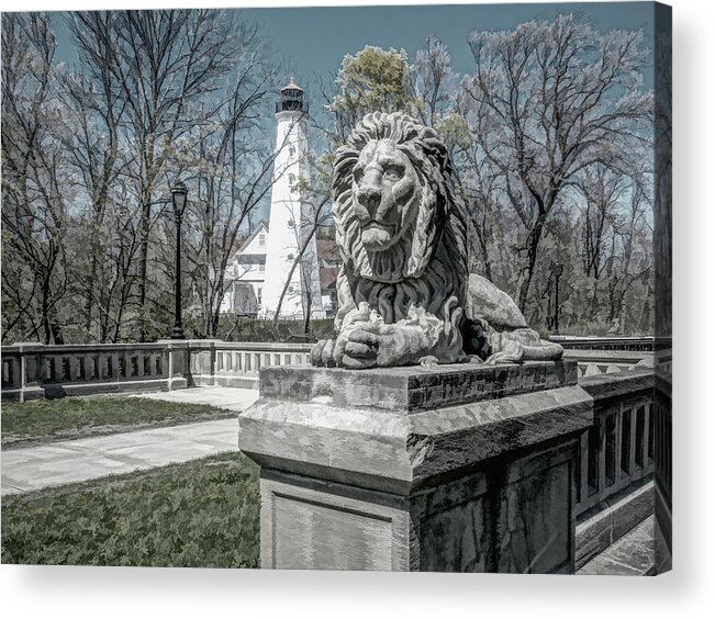 Lighthouse Acrylic Print featuring the photograph Lion Bridge by Kristine Hinrichs