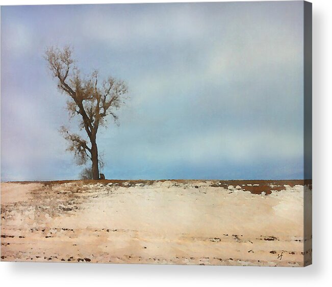 Lonely Acrylic Print featuring the mixed media Lonely Sentinel by Shelli Fitzpatrick