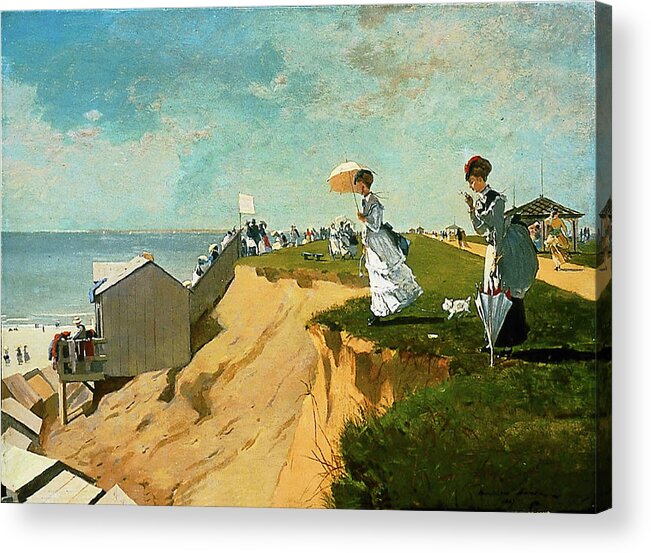 Long Branch New Jersey Acrylic Print featuring the painting Long Branch New Jersey by Winslow Homer 1869 by Movie Poster Prints