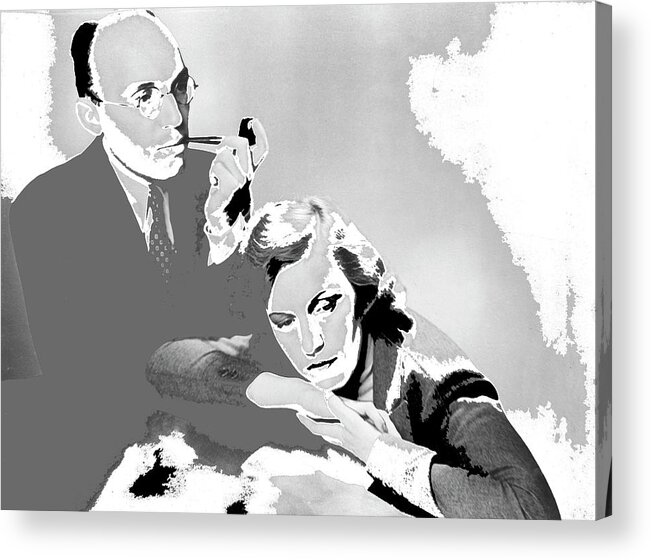 Lotte Lenya And Husband Kurt Weill Unknown Date Color Added 2016 Acrylic Print featuring the photograph Lotte Lenya and husband Kurt Weill unknown date color added 2016 by David Lee Guss