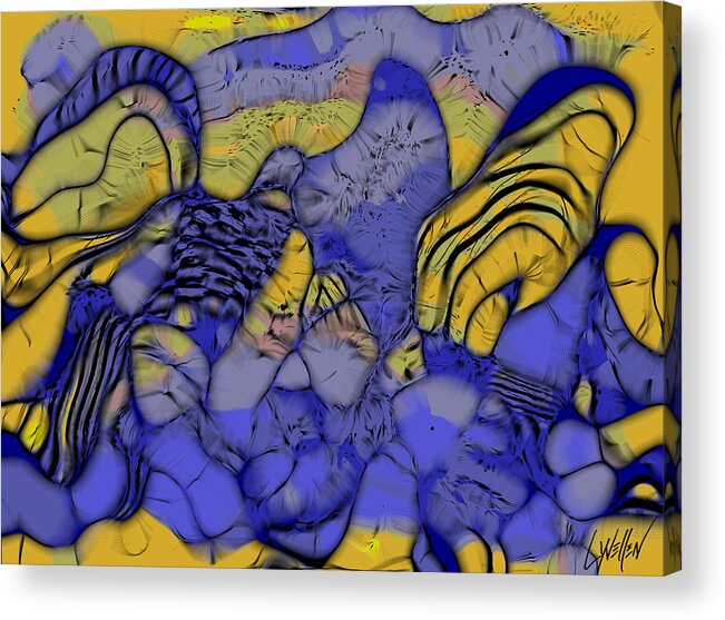  Acrylic Print featuring the digital art Magic Mushrooms by Lynellen Nielsen