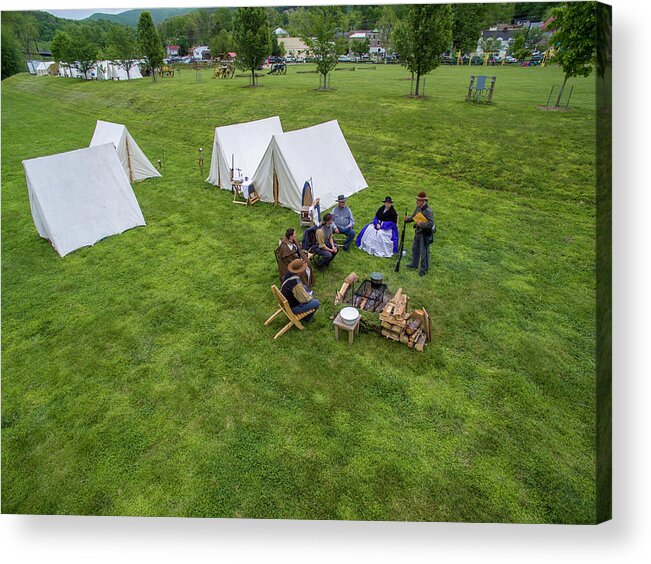 Cannon Acrylic Print featuring the photograph Making Camp by Star City SkyCams