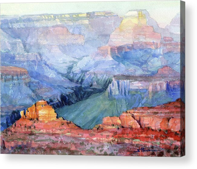 Grand Canyon Acrylic Print featuring the painting Many Hues by Steve Henderson