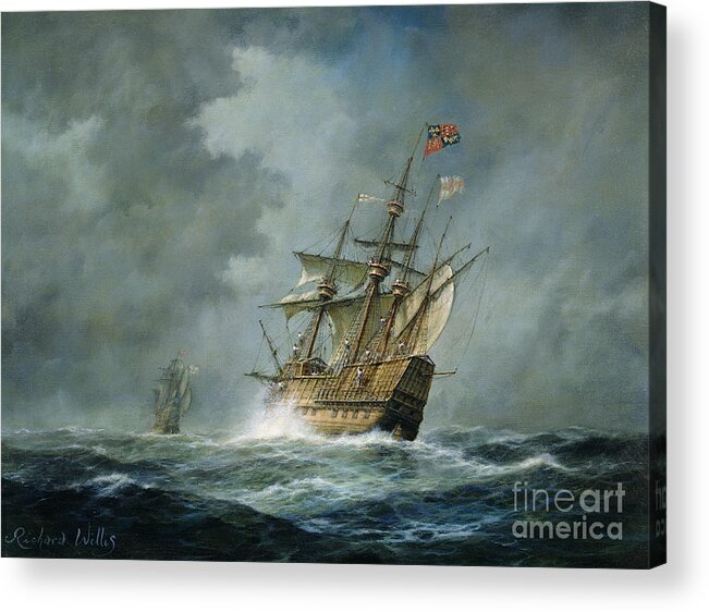 Mary Rose Acrylic Print featuring the painting Mary Rose by Richard Willis