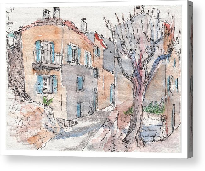 France Acrylic Print featuring the painting Menerbes by Tilly Strauss