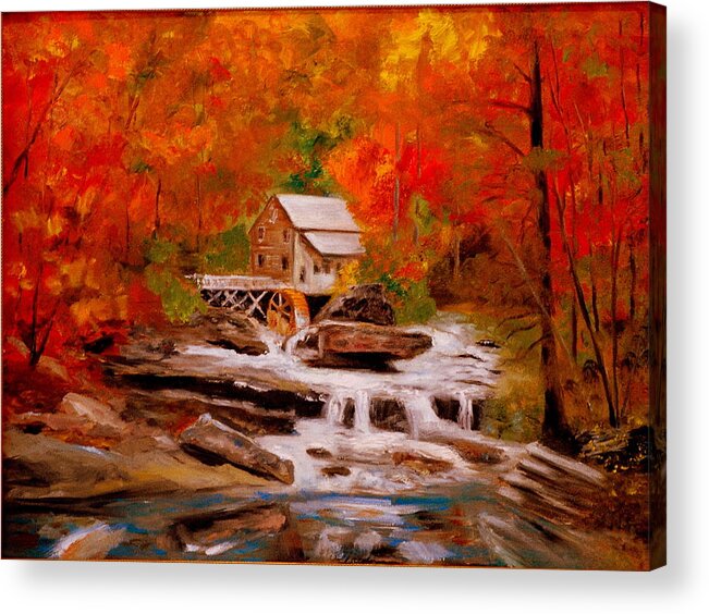 Mill Acrylic Print featuring the painting Mill Creek by Phil Burton