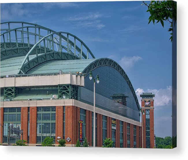 Brewers Acrylic Print featuring the photograph Miller Park - Home of the Brewers - Milwaukee - Wisconsin by Steven Ralser