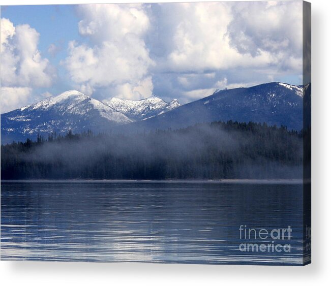 Priest Lake Acrylic Print featuring the photograph Mist and Clouds over Priest Lake by Carol Groenen