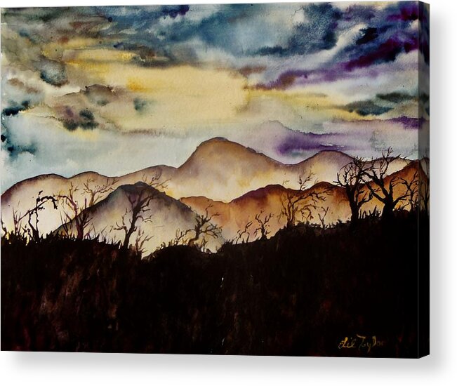 Fog Acrylic Print featuring the painting Misty Mountains by Lil Taylor