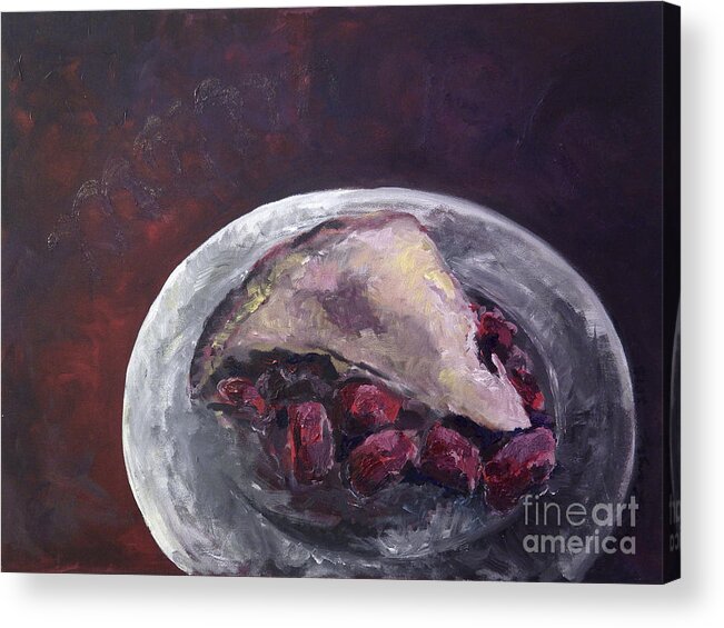 Pie Acrylic Print featuring the painting ...mmm Pie by Joseph A Langley