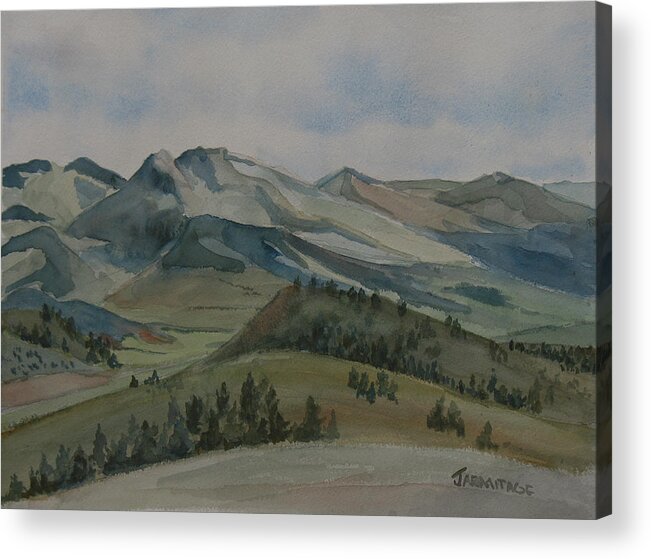 Montana Acrylic Print featuring the painting Montana Skyline by Jenny Armitage