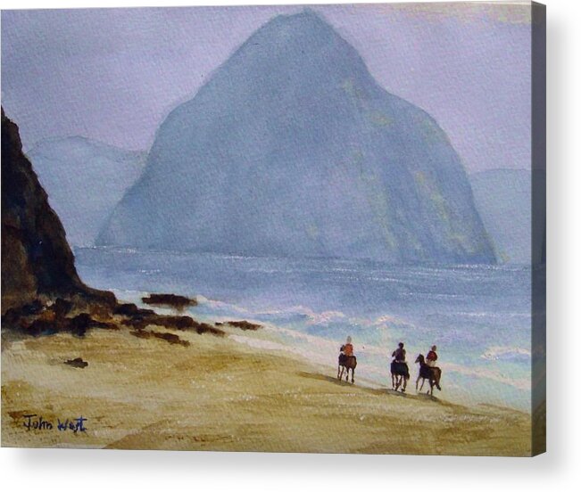 Landscape Acrylic Print featuring the painting Moro Bay by John West