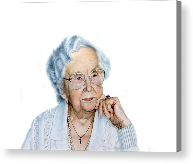 Portrait Acrylic Print featuring the painting Mother 1910-1999 by Conrad Mieschke