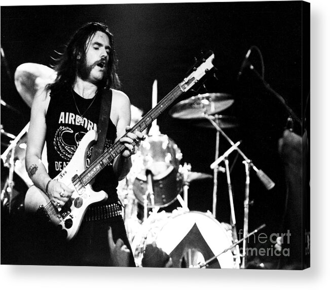 Motorhead Acrylic Print featuring the photograph Motorhead Lemmy 1979 by Chris Walter