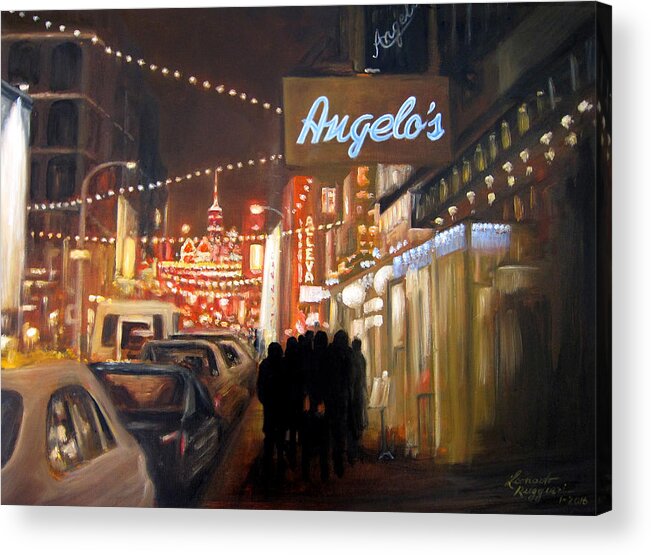 Little Italy Nyc Acrylic Print featuring the painting Mulberry St. NYC by Leonardo Ruggieri