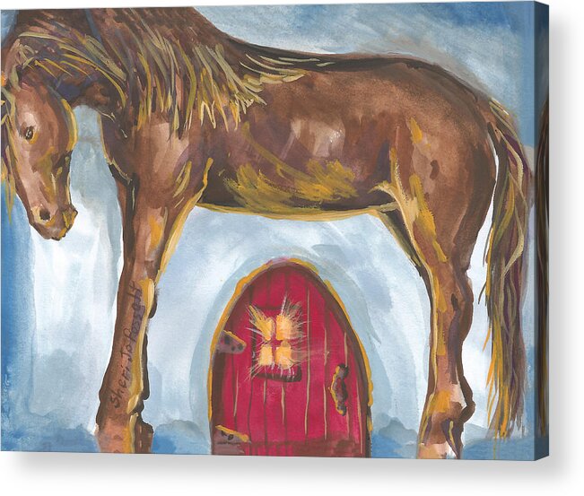 My Mane House Acrylic Print featuring the painting My Mane House by Sheri Jo Posselt