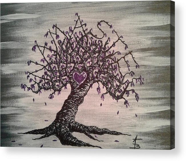 Namaste Acrylic Print featuring the drawing Namaste Love Tree by Aaron Bombalicki