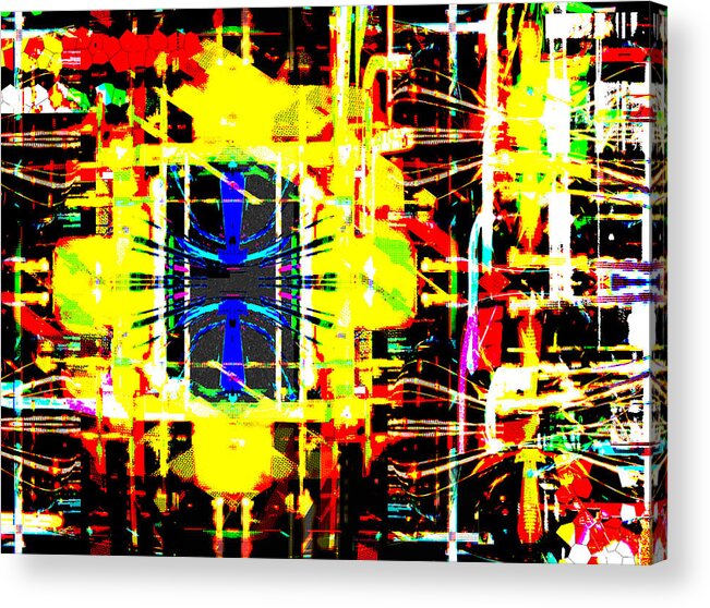 Abstract Acrylic Print featuring the digital art Night Light Floral by Jade Knights
